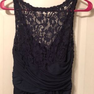 “Marine” navy blue lace detail bridesmaids dress